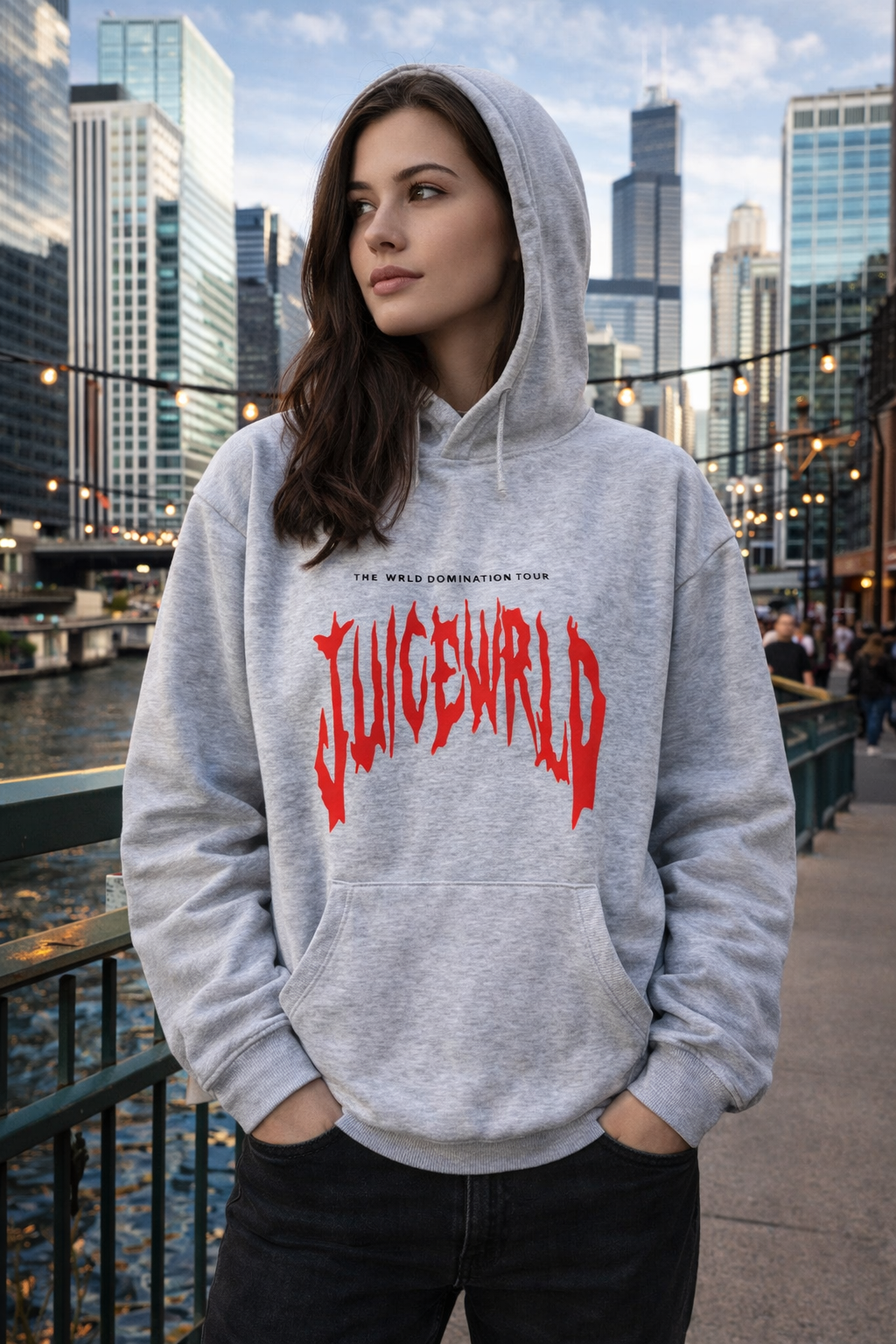 Juice Wrld Printed Fashionable Loose Men's And Women's Hooded Sweater