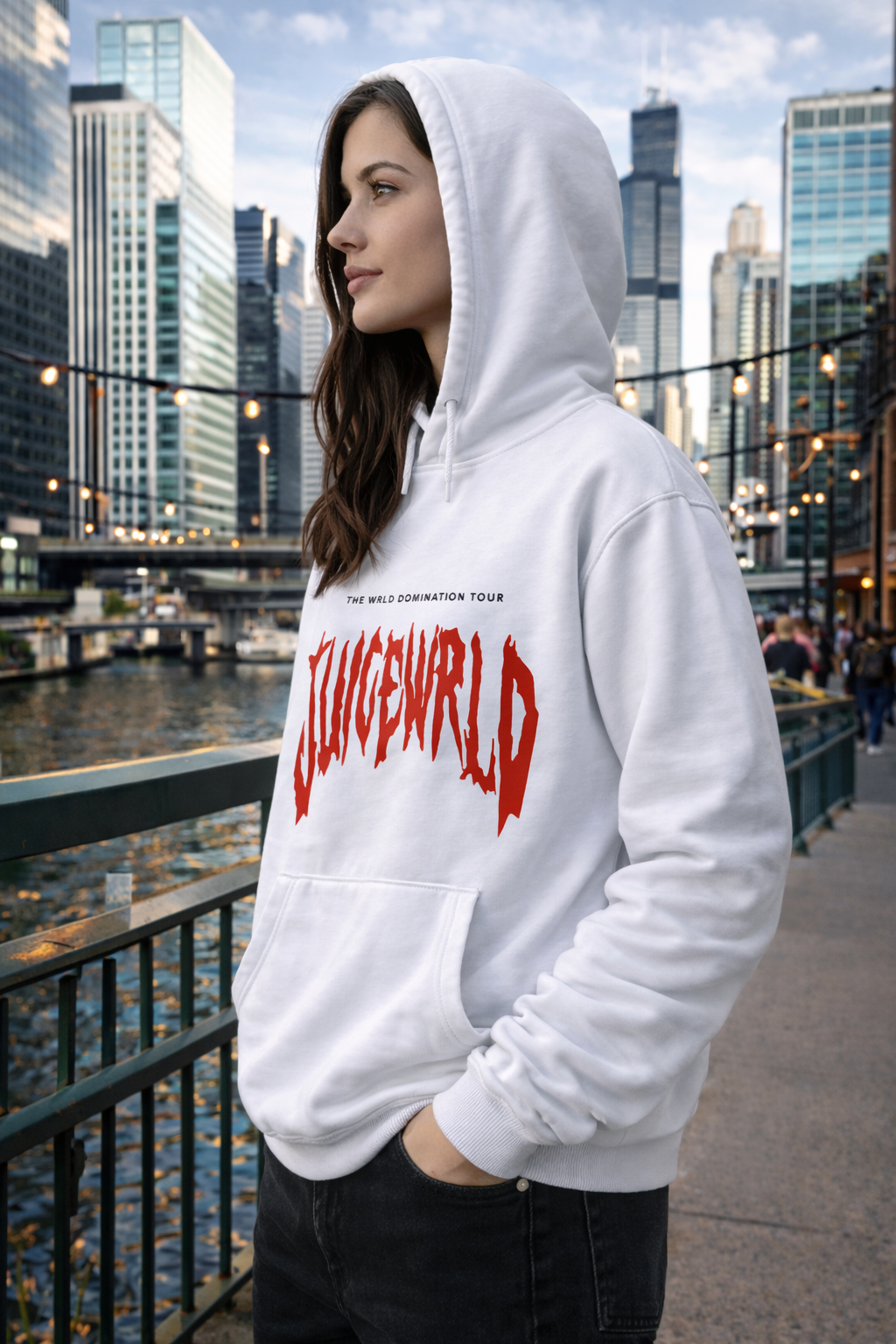 Juice Wrld Printed Fashionable Loose Men's And Women's Hooded Sweater