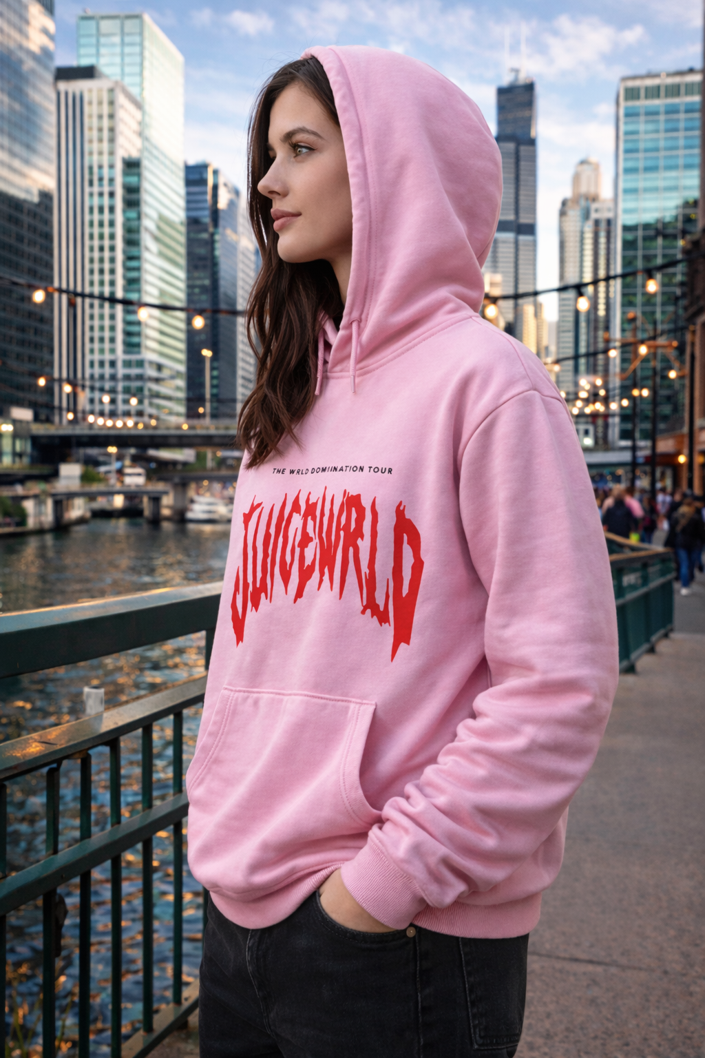 Juice Wrld Printed Fashionable Loose Men's And Women's Hooded Sweater