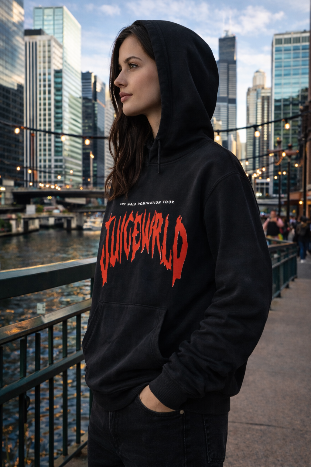 Juice Wrld Printed Fashionable Loose Men's And Women's Hooded Sweater