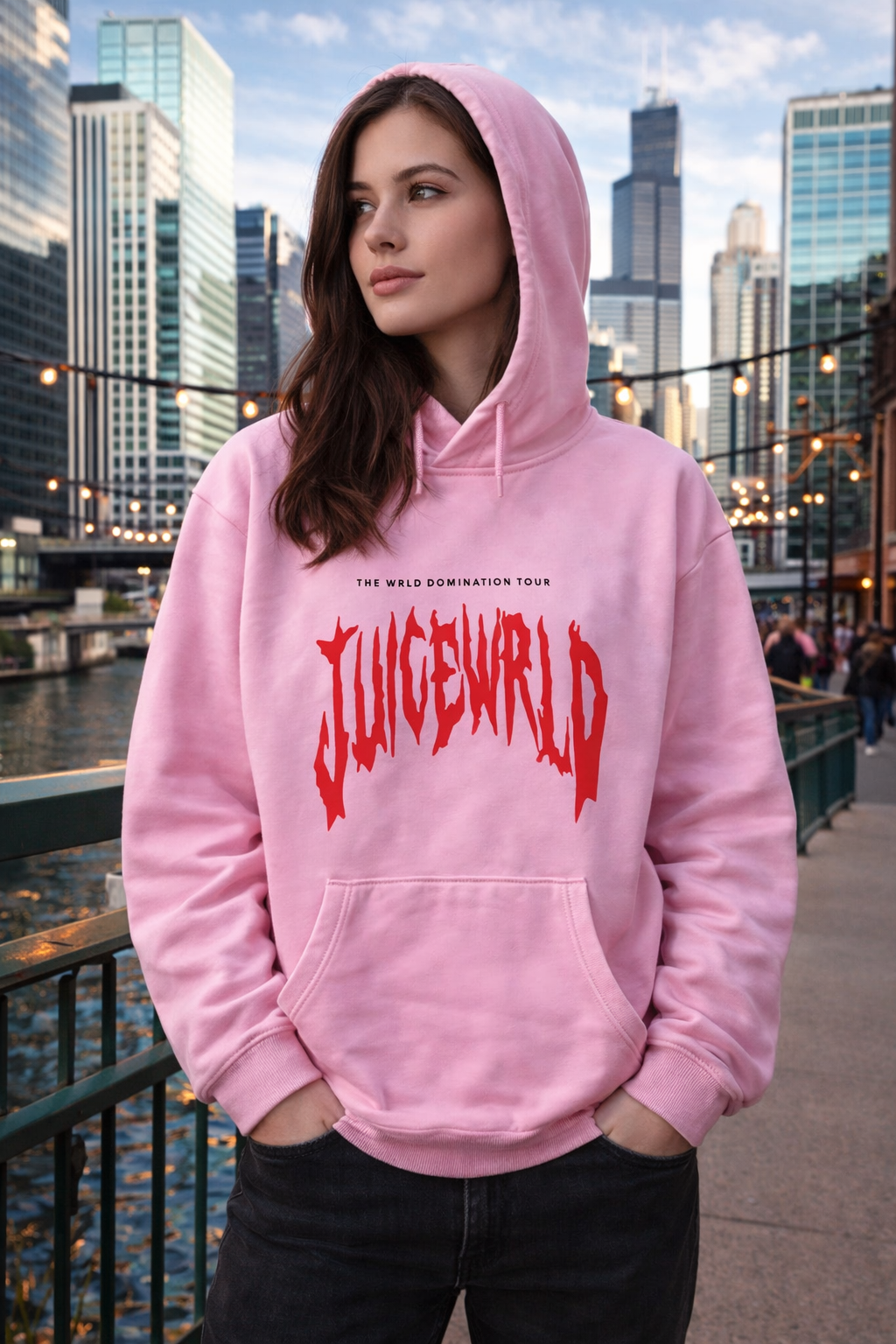 Juice Wrld Printed Fashionable Loose Men's And Women's Hooded Sweater