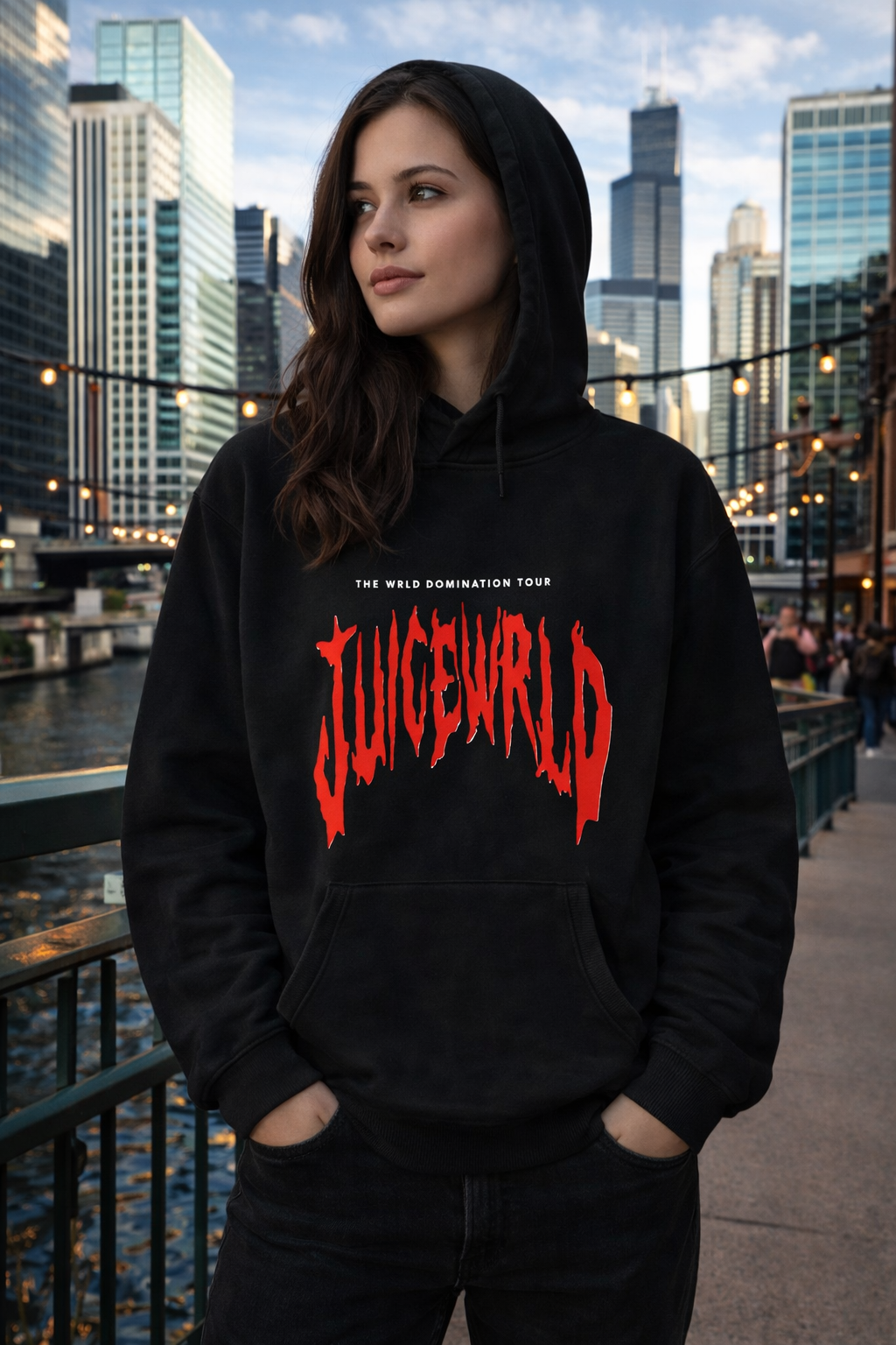 Juice Wrld Printed Fashionable Loose Men's And Women's Hooded Sweater