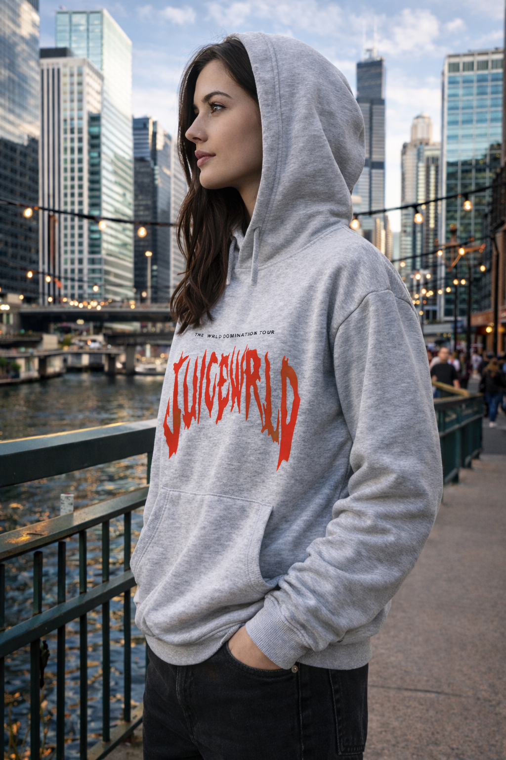 Juice Wrld Printed Fashionable Loose Men's And Women's Hooded Sweater