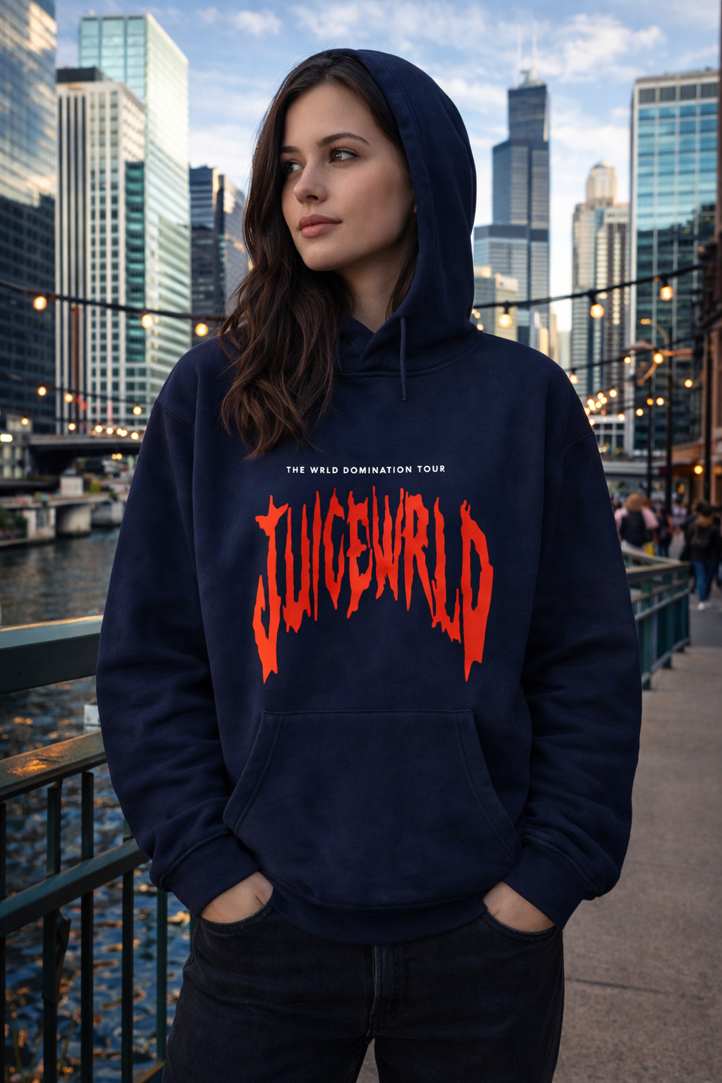 Juice Wrld Printed Fashionable Loose Men's And Women's Hooded Sweater